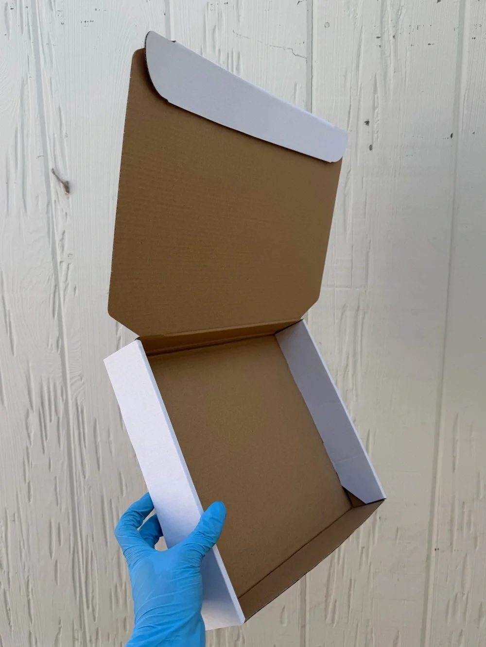 13x10x2 Shipping Boxes Set of 12, White Corrugated Cardboard Mailer Box
